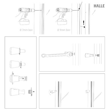 halle uterumssystem montera låsknopp