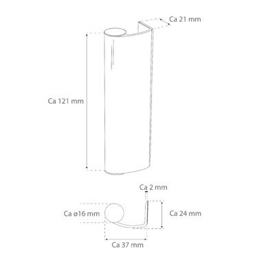 Standard håndtak som passer til Halle-systemerne: Primolux, Primolux Isoler & Solid Isoler.