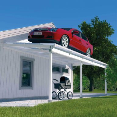 Halle Polar er en korrugert plastplate som er glassfiberarmert og svært værbestandig.