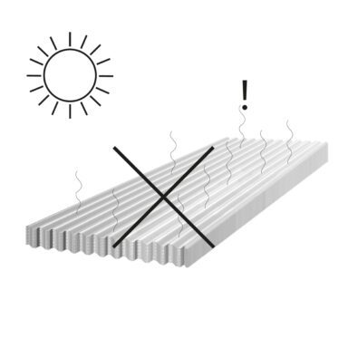Halle Polar må ikke oppbevares i bunt (plate på plate) i direkte sollys